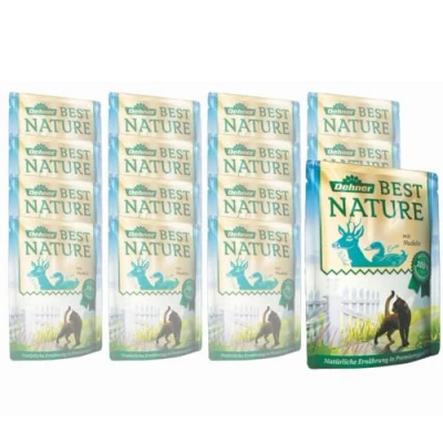 Afbeelding van Dehner Best Nature Kattenvoer voor volwassenen, wild en eend met pasta, in zak, 16 x 85 g (1,36 kg)