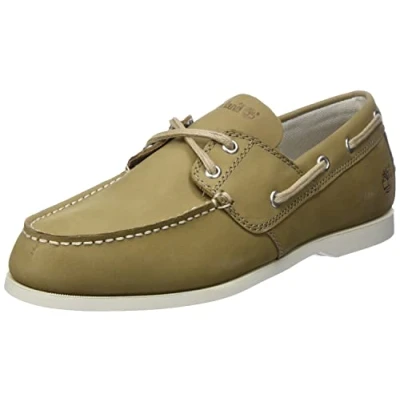 Afbeelding van Timberland Heren Cedar Bay 2 Eye Boat Shoe, Medium Beige Nubuck, 45.5 EU Breed
