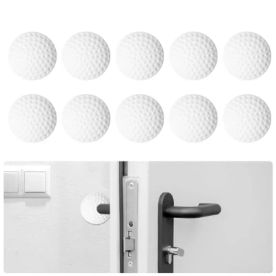 Afbeelding van AiQinu deurstopper voor muur, 10 stuks, zelfklevend, 5 cm, wit, deurstopper, schokabsorberende siliconen muren en meubels