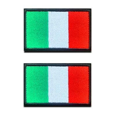 Afbeelding van 2 stuks Italiaanse vlag patch tactisch Italiaans nationaal embleem, geborduurde met sluiting, militaire banden voor rugzakken, kleding, tassen, uniform, vest, jersey, reizen