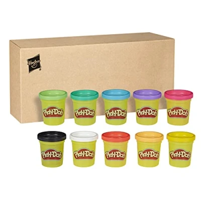 Afbeelding van Play Doh koffer met kleuren 10 pack potjes van 56 gram, kinderspeelgoed, knutselactiviteit voor kinderen
