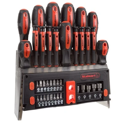 Afbeelding van Stalwart 75 HT4089 39 delige schroevendraaier en bitset met magnetische tips Precisiekit inclusief schroevendraaiers, bits, powermoer drivers opbergrek van