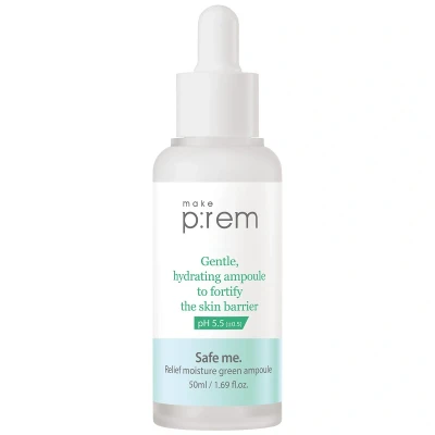 Afbeelding van MAKE Prem P:REM SAFE ME. Relief Moisture Green Ampoule Serum, Maat: 50 ml,