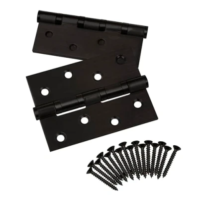Afbeelding van SOTECH 2 deurscharnieren 101 x 76 2,0 mm schroefscharnier RVS SS304 zwarte kogellagers met schroeven scharnier draagvermogen 60 kg