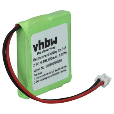 Afbeelding van vhbw Accu compatibel met Siemens Gigaset E455, E455 Sim, E450 E40, E450, E45 draadloze vaste telefoon (650mAh, 2,4V, NiMH)