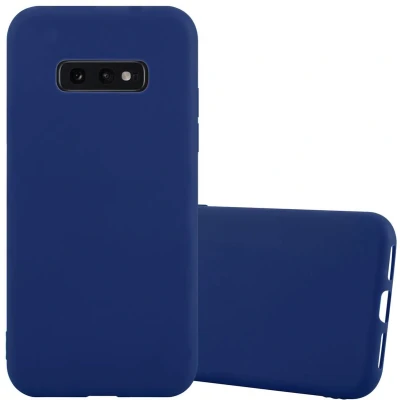 Afbeelding van Cadorabo Hoesje geschikt voor Samsung Galaxy S10e in CANDY DONKER BLAUW Beschermhoes TPU silicone Case Cover