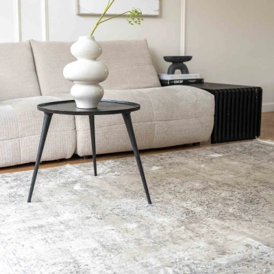 Afbeelding van Vintage vloerkleed Ornament grijs/beige met franjes Interieur05