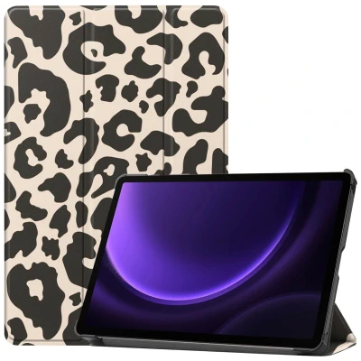 Afbeelding van Samsung Galaxy Tab S9 FE Hoes: iMoshion Design Trifold Bookcase Leopard Kunstleder Tablet Hoezen