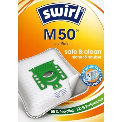 Afbeelding van Swirl M 50 MicroPor Plus stofzuigerzak voor Miele stofzuigers Anti allergeen filter Permanent hoge zuigkracht 10 stuks incl. 2 filters