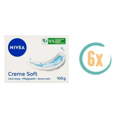 Afbeelding van Nivea Handzeep Creme Soft 6 x 100g Voordeelverpakking