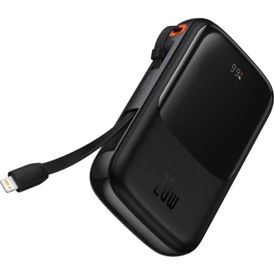 Afbeelding van Powerbank 10000mAh 20W Baseus Qpow Pro Overseas Edition + USB C 3A kabel zwart