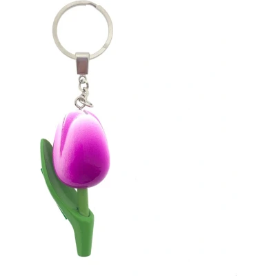 Afbeelding van Sleutelhanger Tulp Paars/Wit Souvenir