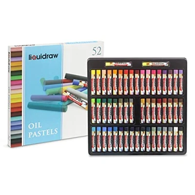 Afbeelding van Liquidraw Oliepastelkleuren voor kunst, 52 kleuren, zachte oliepastelkleuren, set kunstenaars, studenten, kinderen, tekenen, schetsen en schilderen