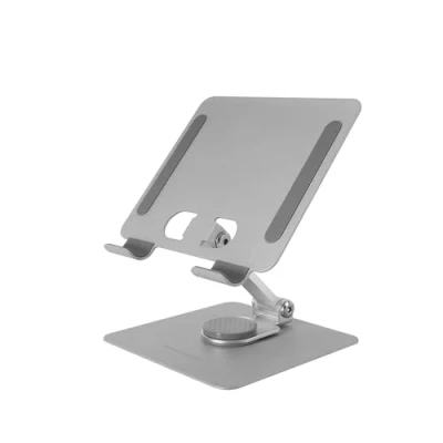 Afbeelding van Mars Gaming MA RST, 2in1 Tablet &amp; Convertible Stand tot 13&quot;, 360 Zwenkbaar + Hoogte Hoek Instelbaar 180, Lichtgewicht Stalen Opvouwbare Tablethouder, Anti Slip, Zilvergrijs