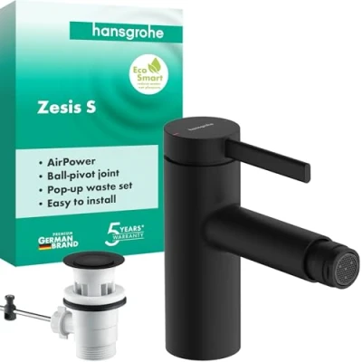 Afbeelding van hansgrohe Zesis S ééngreeps bidetmengkraan met afloop, 122mm projectie, 74200670
