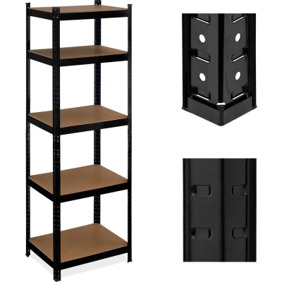 Afbeelding van Relaxdays stellingkast, 5 planken, HxBxD: ca. 180 x 60 45 cm, tot 500 kg, staal, opbergrek voorraadkast, schuur, zwart