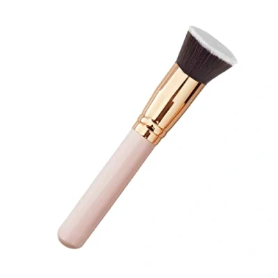 Afbeelding van JeoPoom make upkwast, foundationkwast, cosmeticakwast, platte ideaal voor polijsten, blenden en gezicht (roségoud)