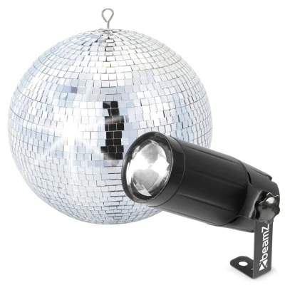 Afbeelding van BeamZ spiegelbol 30cm met LED puntspot