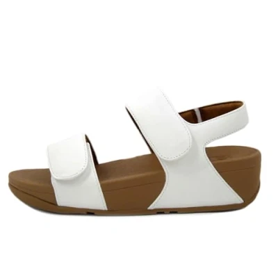 Afbeelding van FitFlop Lulu Adjustable Leather Back Strap Sandals Vrouwen Urban Wit