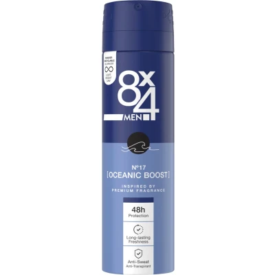 Afbeelding van 8x4 Deodorant Spray Men No.17 (Oceanic Boost) 150 ml