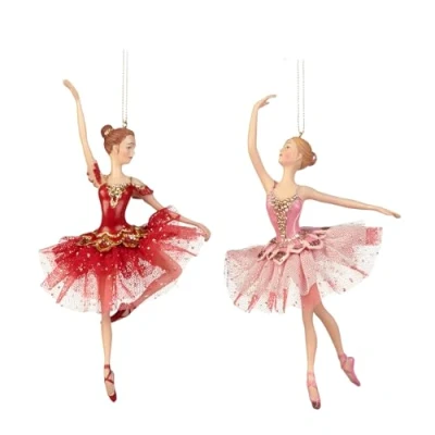 Afbeelding van Goodwill Hars en stoffen jurk bordeaux roze 18 centimeter tule ballerina Set van 2