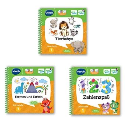 Afbeelding van Vtech 80 488904 MagiBook leerboek bundel: 3 boeken van leerniveau 1 (dierbaby&#039;s 3D, vormen en kleuren cijferplezier 3D), leerboek, meerkleurig