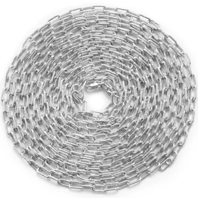 Afbeelding van VEVOR Schakelketting van verzinkt koolstofstaal, 3,5 mm x 10,05 m, zware spiraalketting, draagkracht 158 kg, twee snelkoppelingen, ketting om aan te hangen, camping