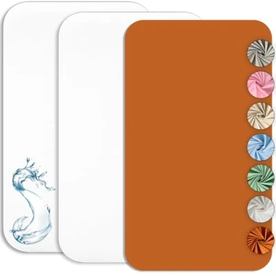 Afbeelding van Cododo Hoeslaken, 50 x 83 cm (2 Stuks) + Matrasbeschermer, Waterdicht, Set Van 2 1 Lakens, Oeko Tex (Wit/Camel)
