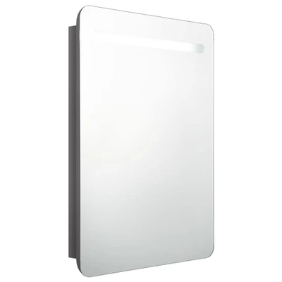 Afbeelding van vidaXL Badkamerkast met spiegel en LED 60x11x80 cm glanzend grijs