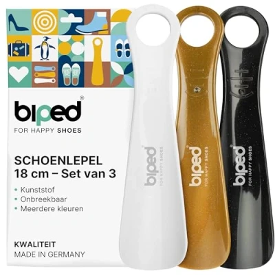 Afbeelding van biped set van 3 schoenlepels kunststof 18 cm schoenlepel Duitse productie z1570(noble white)