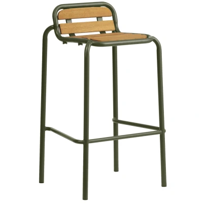 Afbeelding van Normann Copenhagen Vig Wood Barkruk 75 Donkergroen