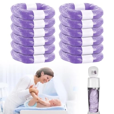 Afbeelding van Navulfolie voor luieremmer, navulcassettes, 4,5 m navulzakken, geurdicht, luieremmer navulfolie, navulverpakking Tommee Tippee Sangenic Tec
