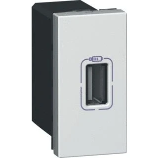 Afbeelding van Legrand mosaic usb lader 5v 750ma 1 module aluminium 079391