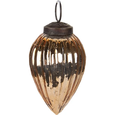 Afbeelding van Clayre &amp; Eef Kerstbal Ø 6 cm Goudkleurig Glas Kerstdecoratie
