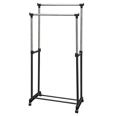Afbeelding van Home Vida Dubbele Kledingrek Verstelbare Kleding Rail, Zilver