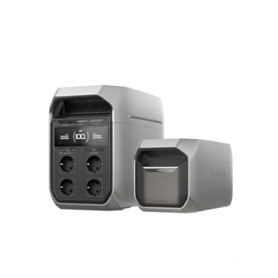 Afbeelding van EF EcoFlow DELTA 3 Plus draagbaar elektriciteitsstation met extra accu, 2K Wh capaciteit, uitbreidbare noodstroomvoorziening voor kamperen, noodgevallen thuis en camper
