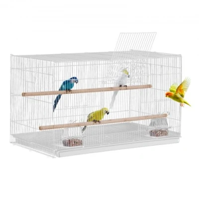 Afbeelding van VEVOR vogelkooi parkietenkooi vogelhuisje vogelmaker 760x460x455mm wit