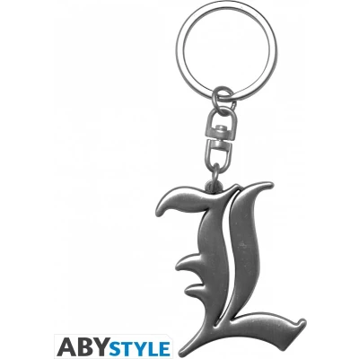 Afbeelding van DEATH NOTE Keychain 3D L Symbol X2