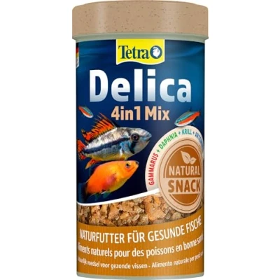Afbeelding van TetraDelica Natural 4 in 1 Natuurlijke Voedingsmix, Vier aparte compartimenten voor alle siervissen, 250 ml blik, 237056
