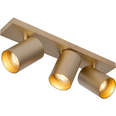 Afbeelding van Atmooz Plafondlamp Nuo 3 Goud Ø 7 cm Kantelbare Spots Metaal GU10 Fitting 50W Luxe Opbouwspot voor Accentverlichting