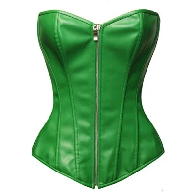 Afbeelding van Bslingerie® Dameskorset, van kunstleer, groen, M