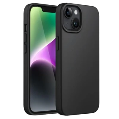 Afbeelding van JETech Siliconen Case voor iPhone 14 6,1 Inch, Zijdezachte Volledig Lichaam Beschermhoes, Schokbestendige Hoesje met Microvezelvoering (Zwart)