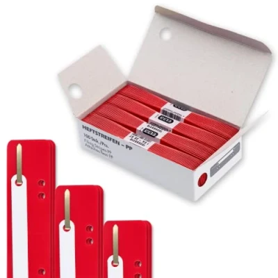 Afbeelding van Elba Nietstrips van kunststof, 150 x 35 mm, rood, 100 stuks