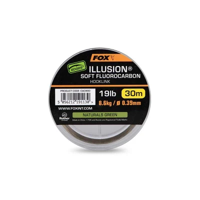 Afbeelding van Fox Edges Illusion Soft Fluorocarbon Hooklink Naturals Green 0.39mm (8.6kg) 30m Karper onderlijn materiaal