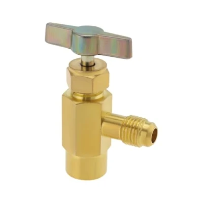Afbeelding van YINETTECH R600a Koelmiddel Ventiel Flesopener Messing 7/16 &quot;Vrouwelijke Draad tot 1/4&quot; SAE Buitendraad Zelfdichtende Kan Tap Adapter voor Airconditioning
