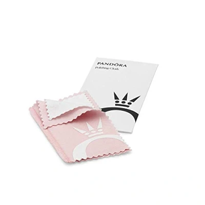 Afbeelding van Pandora Poliertuch Silberputztuch aus Mikrofaser in der Farbe Weiß Rosa, Maße: ca. 12cm x 6,5cm, A001