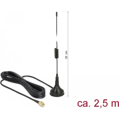 Afbeelding van Delock LTE Antenne SMA Stecker 2 dBi starr omnidirektional mit Anschlu
