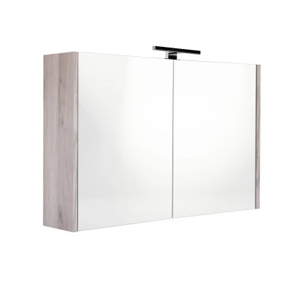 Afbeelding van Best Design Happy spiegelkast met verlichting mdf 100x60 cm grijs ei