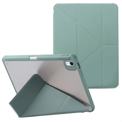 Afbeelding van Apple iPad Air 11 inch (2024) M2 Hoes: imoshion Origami bookcase 2.0 Donkergroen Kunstleder Tablet Hoezen