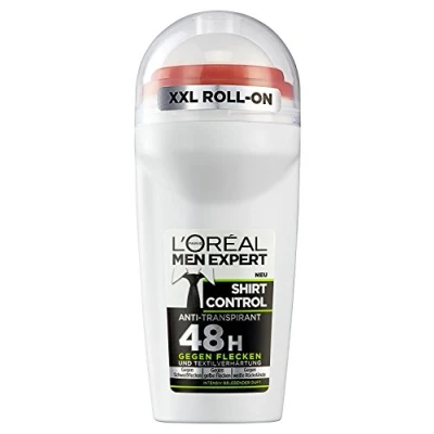 Afbeelding van Loreal Men Expert Shirt Control Anti transpirant 48h Deodorant Roll On tegen vlekken en textielverharding, 6 stuks (6 x 50 ml)